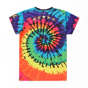 Camiseta de Mujer a la Moda con Cuello Dinámico, Estampado de Leopardo Tie-Dye, Top Corto Informal de Manga Corta con Decoración de Botones, Transpirable, Talla XS - Product Image 2