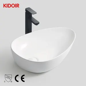 Kidoir bathroom furniture small size ceramic hand washing concrete countertop vessel basin vanity with sink