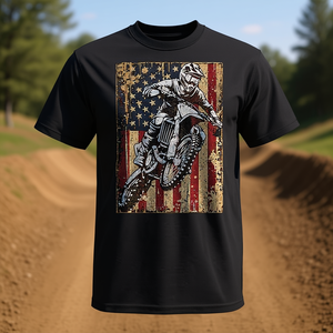 Camiseta vintage con bandera de EE. UU. para motocross Dirt Bike, para pilotos de motocross y freestyle - Product Image 3