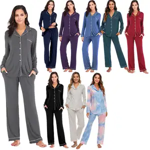 NANTEX Womens Pajama PJ Set For Women Pajamas Model Long Sleeve Cotton Pajama Set For Women