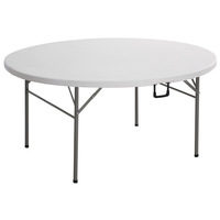 Table ronde pliable en plastique blanc pour mariage et banquet, tables pliantes, gain de place, installation facile, tables pour événements