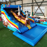 WINSUN Toboggan aquatique gonflable commercial en PVC 0,55 mm, piscine étanche pour l'extérieur, jeux d'été pour adultes et enfants, parc aquatique, fête WSS-555