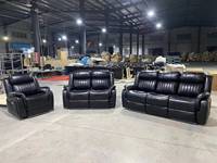 Muebles de Lujo para el Hogar, Sofá Seccional de Esquina de Terciopelo y Cuero Sintético, Juego de Sofás para Sala de Estar con Tomacorriente
