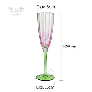 Flûte à champagne en <span class=keywords><strong>verre</strong></span> en forme de fleur rétro française 240 ml, <span class=keywords><strong>verre</strong></span> à vin rouge en cristal, couleur dégradée, sans plomb, <span class=keywords><strong>verre</strong></span> à cocktail - Product Image 2