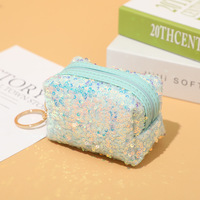 Mini porte-monnaie à sequins 2026, porte-clés pour enfants, porte-monnaie pour filles, sac de rangement élégant pour rouge à lèvres, petites trousses de maquillage pour enfants