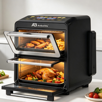 Nueva Freidora de Aire Moderna sin Aceite para el Hogar, 10L, Tres Capas, 2400W, Metálica, Cuadrada, Digital, Deshidratador, Certificación CE ROHS