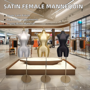 Maniquí femenino con curvas para tienda de sastre, tela moldeada de espuma, Hipbust ancho, ajustable, seguro, estantes de exhibición perforables - Product Image 5