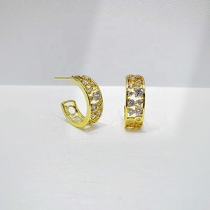 custom plata 925 sterling silver geometric cc cross <b>earring</b> fashion jewelry classic bow gold plated korean <b>fine</b> <b>stud</b> <b>earrings</b> - Product Image 5