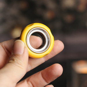 Cheese <b>Ring</b> Ratchet Fidget <b>Spinner</b> Stainless Steel POM <b>Ring</b> Pusher Card Adult Metal Decompression Coin EDC Pusher for Cards - Product Image 6