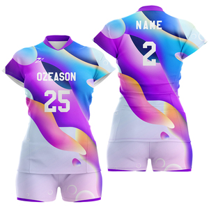 Divisa da <span class=keywords><strong>Pallavolo</strong></span> Femminile Economica all'Ingrosso, Kit Personalizzato con Logo Stampato in Verde Sublimato - Product Image 6