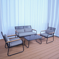 Ensemble de canapés simples d'extérieur modernes pour cour, balcon, villa, chaise en rotin, meubles de jardin imperméables au soleil pour les loisirs en plein air