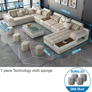 Nuova tecnologia divano in tessuto moderno minimalista soggiorno combinazione lattice spugna soggiorno combinazione funzione divano - Product Image 5