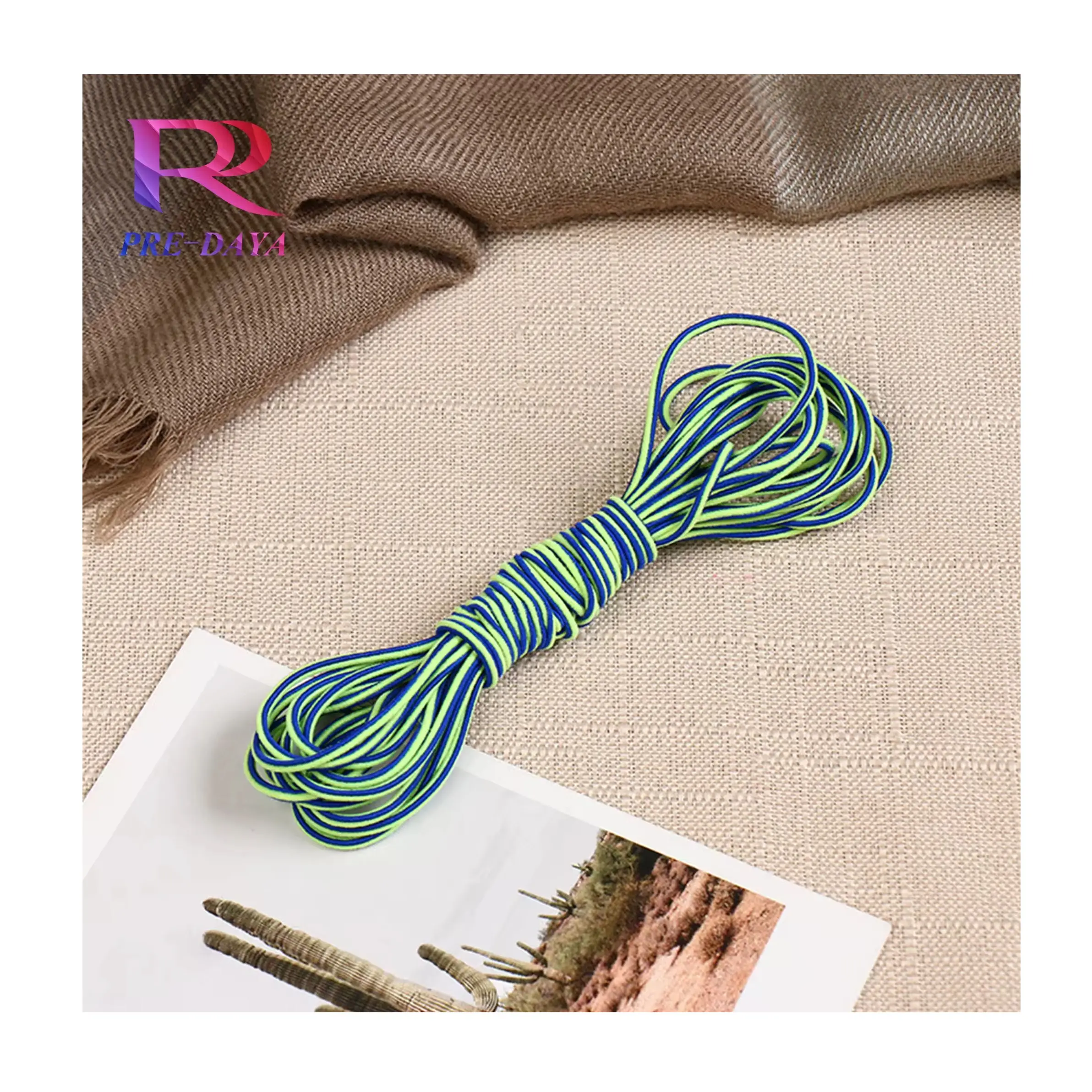 Two-color Stitching Strap Elastic Cord Colored Sewing Elastic Bands Round Stretch Rubber Ropes For Ear Loop Elastic