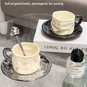 High-end Light Luxury Exquisite Ceramic Coffee Cup Afternoon <b>Tea</b> <b>Set</b> with Handle European Style Girls Plate - Product Image 2