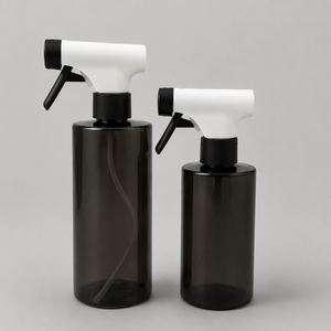 Bouteille de détergent en plastique noir mat de luxe 250ml 360ml 500ml pour solutions de nettoyage chimique de voitures avec pulvérisateur à gâchette givré - Product Image 1