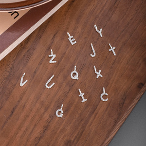 <span class=keywords><strong>Simple</strong></span> Zircon Letter 26 English Pendant Accesorio 925 Sterling Silver Charms Para Hombres Mujeres - Product Image 1