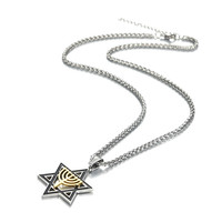 Michael koraiwu — bijoux religieux en acier inoxydable, bijoux religieux, Double ton, en or et argent, pendentif, étoile religieuse de David