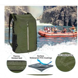 Fabricación de muestras gratis al por mayor de gran capacidad 30L impermeable ligero canotaje PVC lona mochila seca con cintura - Product Image 2