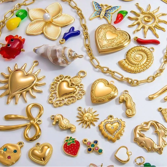 ZYO Fashion Trend 18K Gold Plated Stainless Steel Accessories Handmade DIY Wholesale Fine Pendants & Charms Fashion Jewelry