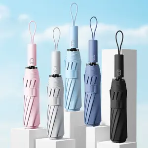 Parapluie automatique parapluie ensoleillé et pluvieux pliable personnalisable OEM coupe-vent 8k 3 plis Portable pluie soleil voyage en plein air