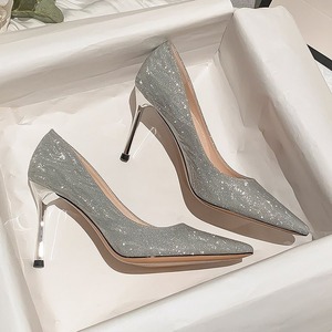 Scarpe da Sposa Donna <span class=keywords><strong>Color</strong></span> <span class=keywords><strong>Oro</strong></span> Champagne con <span class=keywords><strong>Tacco</strong></span> a Zoccolo, Eleganti e Delicate, Design Estivo, Chiusura Slip-On, Punta Affusolata, <span class=keywords><strong>Tacco</strong></span> 8cm - Product Image 2