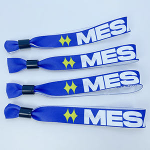Logotipo personalizado Venta al por mayor Evento Festival <span class=keywords><strong>Pulseras</strong></span> tejidas de poliéster Muñequeras de tela <span class=keywords><strong>totwoo</strong></span> Pareja Pulsera - Product Image 2