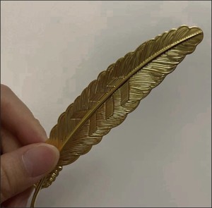 1pc复古羽毛金属书签成人简单优雅薄 - Product Image 6