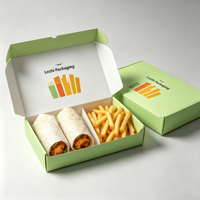 Emballage en papier alimentaire personnalisé pour poulet frit, boîte à emporter pour poulet frit, frites, emballage en papier