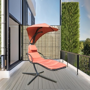 Hot Bán Vườn Patio Đu Ngoài Trời Treo Cong Thép Chaise Phòng Chờ Ghế Tán Treo Ghế Đu Với Đứng - Product Image 4