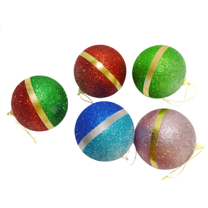 Boules <span class=keywords><strong>de</strong></span> Noël en plastique soufflé avec paillettes, 10 cm, 5 couleurs personnalisables, nouveauté 2022, pour décorations <span class=keywords><strong>de</strong></span> fêtes - Product Image 1