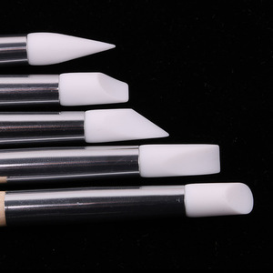 Set di 5 Penne in <span class=keywords><strong>Silicone</strong></span> per Nail Art, Penna per Foil con Manico in Acrilico, <span class=keywords><strong>Pennello</strong></span> per Smalto con <span class=keywords><strong>Punta</strong></span> in Gomma - Product Image 2