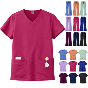 Uniformes de Salón de Belleza, Pantalones Acampanados, Uniformes de Enfermería de Dos Piezas para Mujer, Uniformes de Hospital Cómodos al por Mayor, Conjuntos de Uniformes para Enfermeras <span class=keywords><strong>y</strong></span> Doctoras - Product Image 1