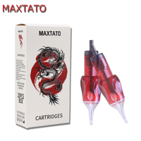 Lot de 20 aiguilles de tatouage MAXTATO Pro avec membrane RL/RS/RM, cartouche de tatouage de sécurité jetable