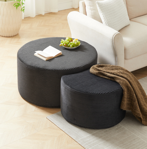 Black + Corduroy + 2 Seat + Foam