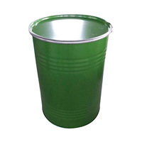 Fûts de fer en acier en métal bleu de qualité alimentaire de 25 litres avec couvercle fermé pour le stockage d'huile Capacité de 55 gallons