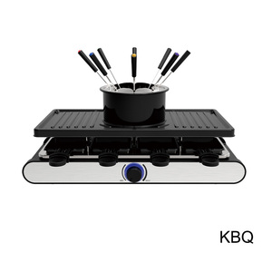 GS CB pemanggang Raclette BBQ dalam ruangan elektrik dengan Pot Fondue tanpa asap dan antilengket PTFE untuk penggunaan rumah tangga dan rumah - Product Image 2