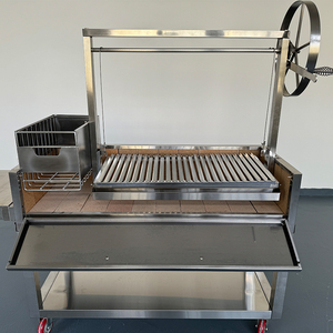 Parrillas de Barbacoa Comerciales de Acero Inoxidable OEM Integradas en Madera con Carbón Vegetal, Giratorias, para Exteriores, para Restaurantes - Product Image 4
