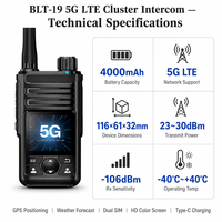 Couverture nationale 5G LTE 5G POC Radio bidirectionnelle 4000mAh Intercom en cluster Positionnement GPS Longue portée pour les équipes de logistique