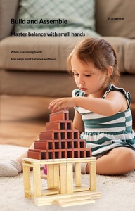 Bloques de Madera para Niños, 100 Piezas, Juego de Construcción para Educación Temprana en Jardín de Infancia, Apilables, para Desarrollar la Imaginación - Product Image 2