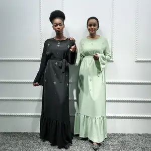 2022 Naher Osten Afrika Dubai Muslim Frauen handgemachtes Perlen kleid