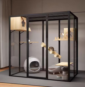 Aangepaste Moderne Luxe Massief Houten Kattenvilla Ademend Aluminium Frame Indoor Cattery Huis Nestbed Woonkamer Metalen Dierenhuis - Product Image 5