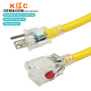 สายไฟ NEMA 5-15P ต่อ NEMA 5-15R พร้อมสวิตช์เปิด-ปิด สายต่อพ่วงไฟฟ้ากระแสสลับแบบ 3 ขาของสหรัฐอเมริกา สำหรับโคมไฟและอุปกรณ์ต่างๆ - Product Image 1