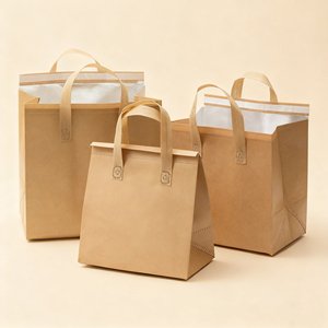 Sac isotherme et imperméable en non-tissé, recyclable, capacités 20L et 30L, avec fermeture auto-agrippante pour l'emballage alimentaire - Product Image 5