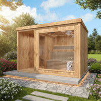 Kabin Sauna dengan Shower Hujan, Kabin Sauna Shower Combo, Sauna dengan Shower Terintegrasi, Sauna dengan Ruang Basah