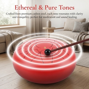 Oferta Especial: Tambor de Lengüetas de Acero Lotus de <span class=keywords><strong>10</strong></span> Pulgadas y 11 Notas, Handpan, Instrumento Musical de Percusión en Tono D - Product Image 3