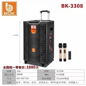 Bok Sound BK-3310 10 Inch Subwoofer Portable Outdoor Karaoke Speaker With Microphone Rechargeable <b>Battery</b> - Product Image 5