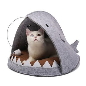 Plush Cartoon Animal Shark Shape Foldable Pet <b>Bed</b> for Dogs & <b>Cats</b> Removable Washable <b>Cover</b> RPET Material Polyester Fill - Product Image 6