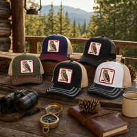 Casquettes de baseball vintage OEM avec broderie premium, casquette trucker structurée à 5 panneaux en coton et maille, logo personnalisé, style rétro