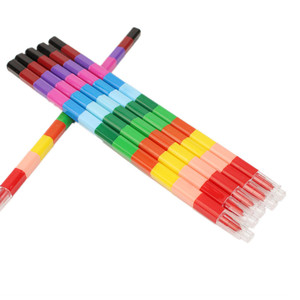 Ensemble de crayons de couleur en plastique pour enfants, mini crayons empilables en gros - Product Image 6