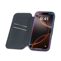 Étui à rabat en cuir PU magnétique avec recharge sans fil intégrée, housse de protection pour iPhone 15 Plus